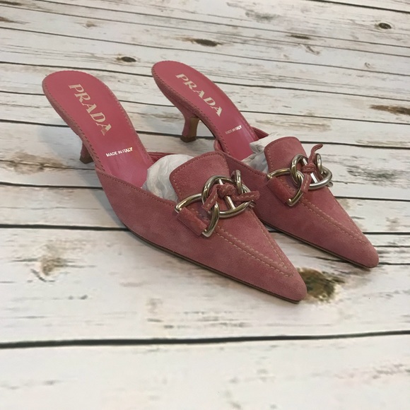 Prada Shoes - PRADA KITTEN HEEL MULES